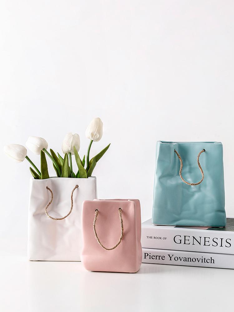 Nordic Light Luxury Creative Ceramic Vase Home Decoration Living Room Flower Decor Indoor Dining Table Small Ornament Vases