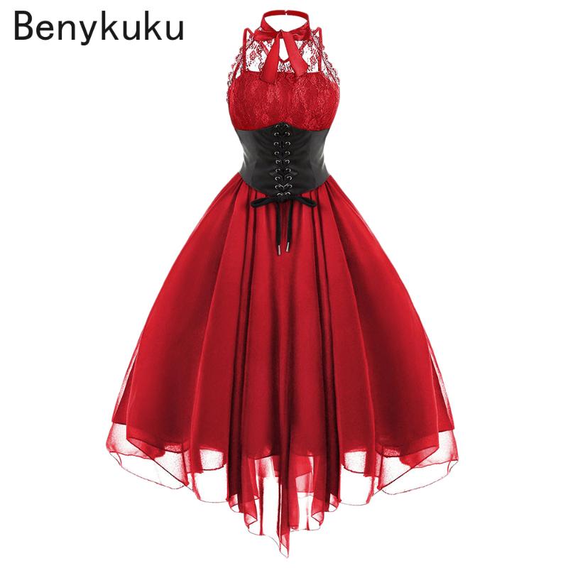 Casual Dresses Sexy Steampunk Gothic Halter Backless Dress Punk Lace Up High Waist Women Clothes Victorian Ball Bown Vintage Rock Corset, Black gothic dress
Casual Dresses Sexy Steampunk Gothic Halter Backless Dress Punk Lace Up High Waist Women Clothes Victorian Ball Bown Vintage Rock Corset, Black gothic dress