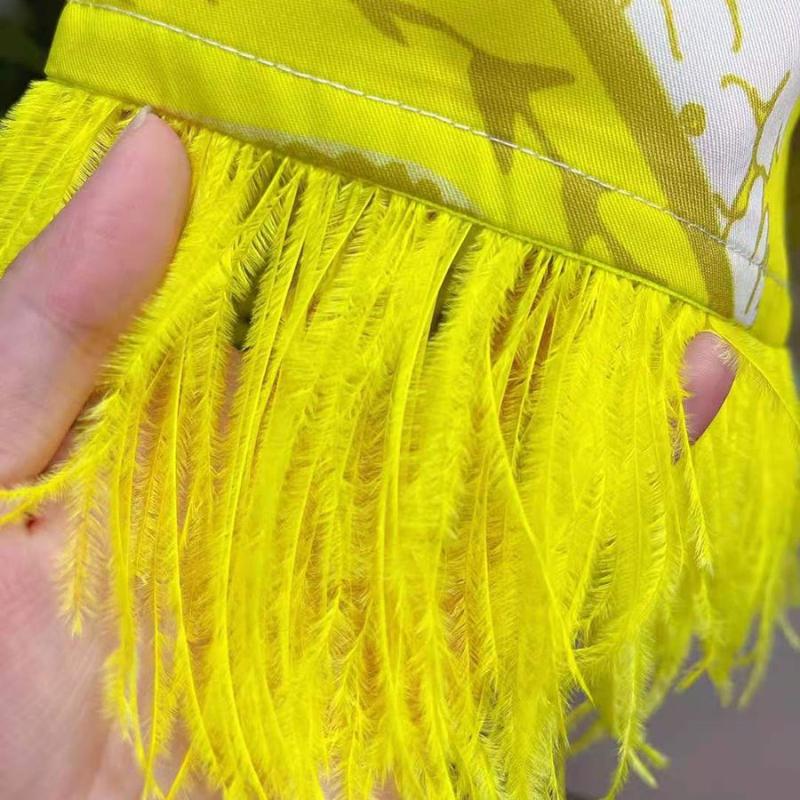 Women's Two Piece Pants AELESEEN Runway Fashion 2 Pieces Sets V-Neck Flare Sleeve With Feather Blouse+ Full-Lenght Waist Elastic Flower Prin