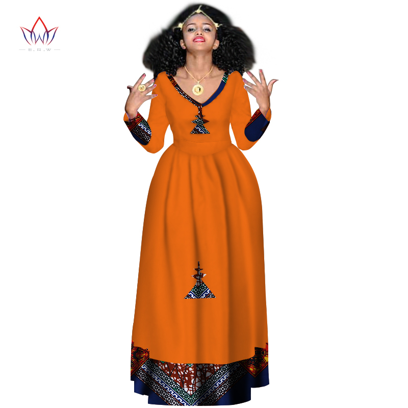 Dashiki African Prom Dresses For Women Elegant Africa Style Full Sleeve Abaya V-neck Ethiopia Long evening Clothing WY2998 210408