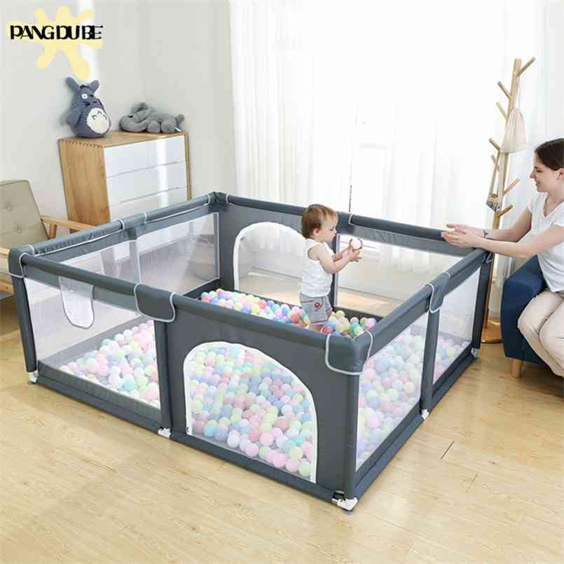 

Double Door 1.5*1.8m Baby Playpen for Toddler Large Size Baby Playpens Safety Activity Center Baby Fence Children's Playground 210831