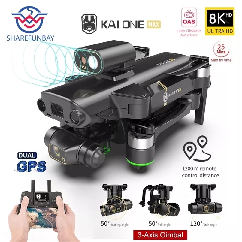 KAI ONE MAX Drone Profesional 8K Dual Camera GPS 5G Wifi 3-Axis Gimbal 360 Obstacle Avoidance RC Quadcopter 1.2km Dron Toys 210915, Pro 4k-1b-32gb-bag
KAI ONE MAX Drone Profesional 8K Dual Camera GPS 5G Wifi 3-Axis Gimbal 360 Obstacle Avoidance RC Quadcopter 1.2km Dron Toys 210915, Pro 4k-1b-32gb-bag