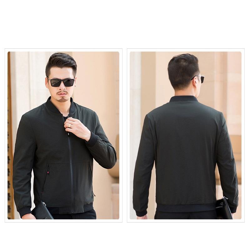 Men's Jackets Mens Spring Business Gentleman Casual Coats Solid Color Sportswear Stand Collar Bomber Jacket Slim Baseball Uniforms