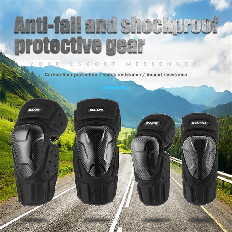 

Motorcycle Armor Carbon Fiber Kneepads Elbow Pads Breathable Windproof Warm Fall-proof Knee Protective Gears