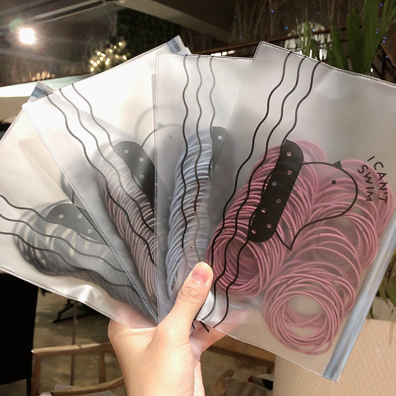 50Pcs/Set Women Girls Colors Soft Scrunchies Elastic Hair Band Lady Lovely Solid Rubber Bands Female Hairs Accessories 0386