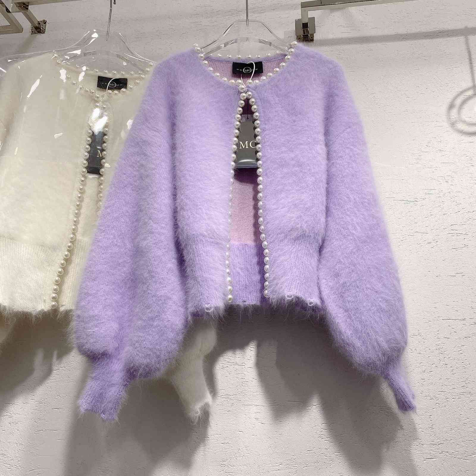 women's knits & tees purple cardigan fake mink knit women pearls edged open stitch sweater coat shrug new kimono black rh02, White
women's knits & tees purple cardigan fake mink knit women pearls edged open stitch sweater coat shrug new kimono black rh02, White
