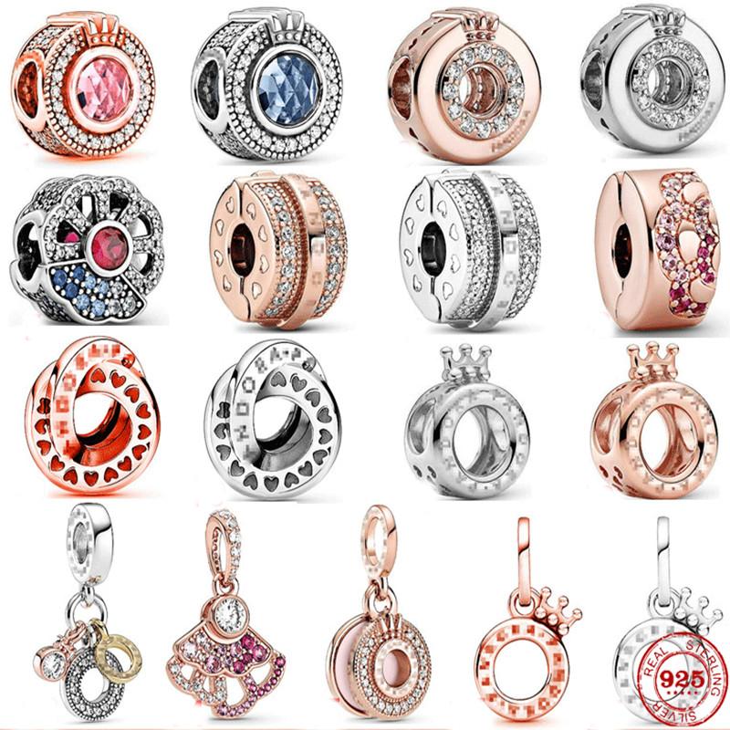 Other 925 Sterling Silver Crown Letter Fan Beads Fit Original Charms Bracelets Making Fashion DIY Women Jewelry