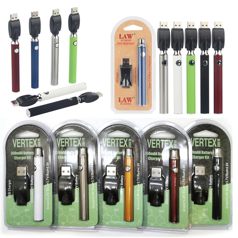 Vertex Vape Battery Law C.D. USB Charger Kit 350mAh 510 Thread Preheat Vaporizer Batteries E Cigarettes Vapes Pen for Atomizers Cartridges
Vertex Vape Battery Law C.D. USB Charger Kit 350mAh 510 Thread Preheat Vaporizer Batteries E Cigarettes Vapes Pen for Atomizers Cartridges