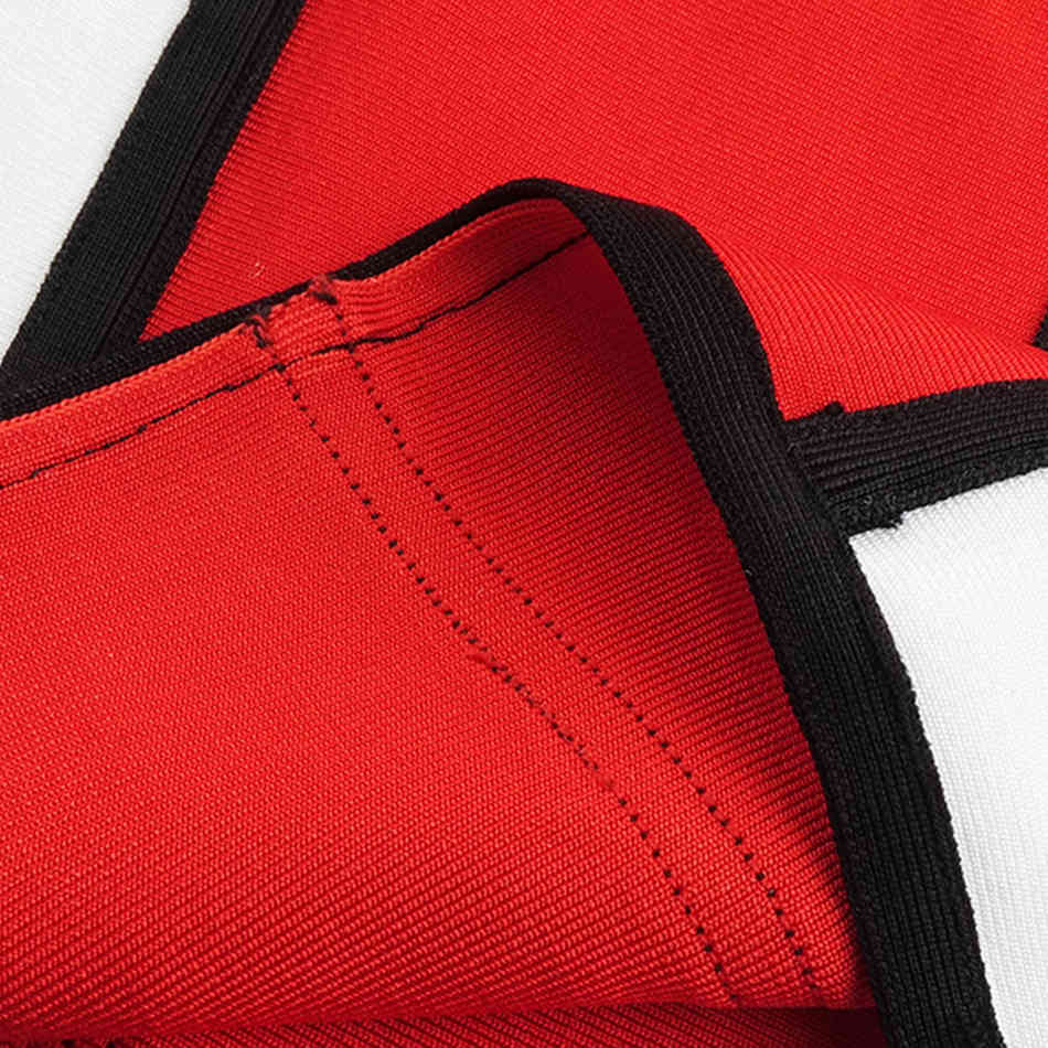 Free Women Summer Bandage Dress Sexy V-neck Halter Bodycon Color Block Celebrity Club Party 210524