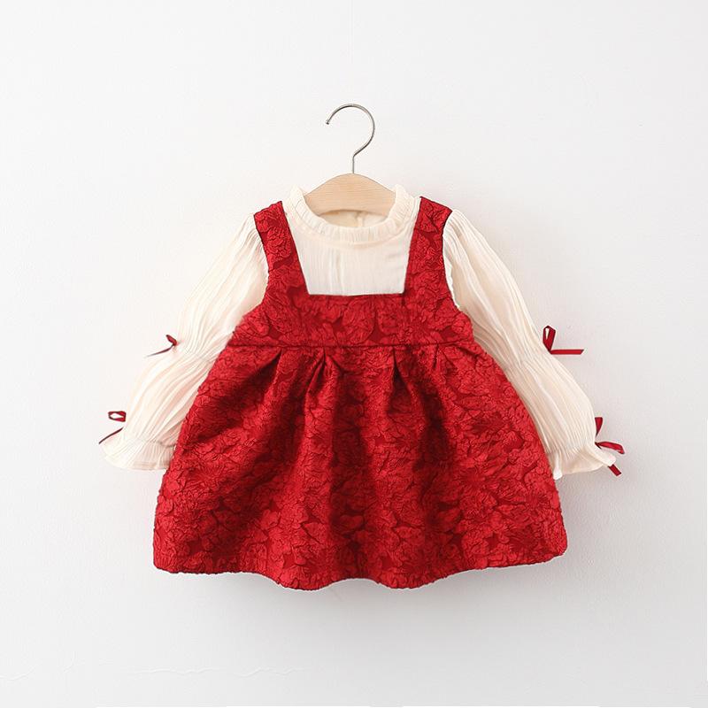 Girl's Dresses Spring Autumn Baby Girls Sweet Bow Long Sleeve Dress Children Princess Kids Children's Cloths, Red;yellow
Girl's Dresses Spring Autumn Baby Girls Sweet Bow Long Sleeve Dress Children Princess Kids Children's Cloths, Red;yellow