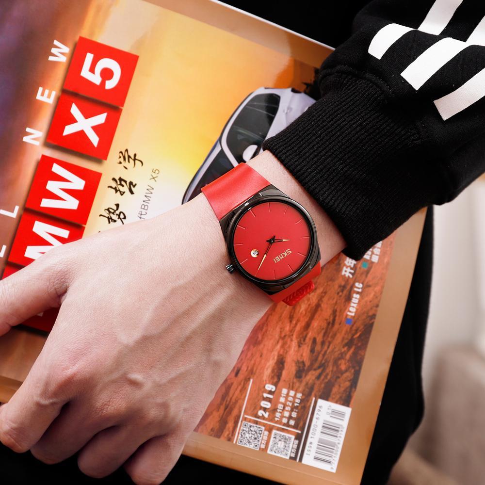 2022 SKMEI Quartz Watch Men Lady Fashion Mens Women Wristwatches Waterproof PU Small Dial Watches Army Green relogio masc 1509