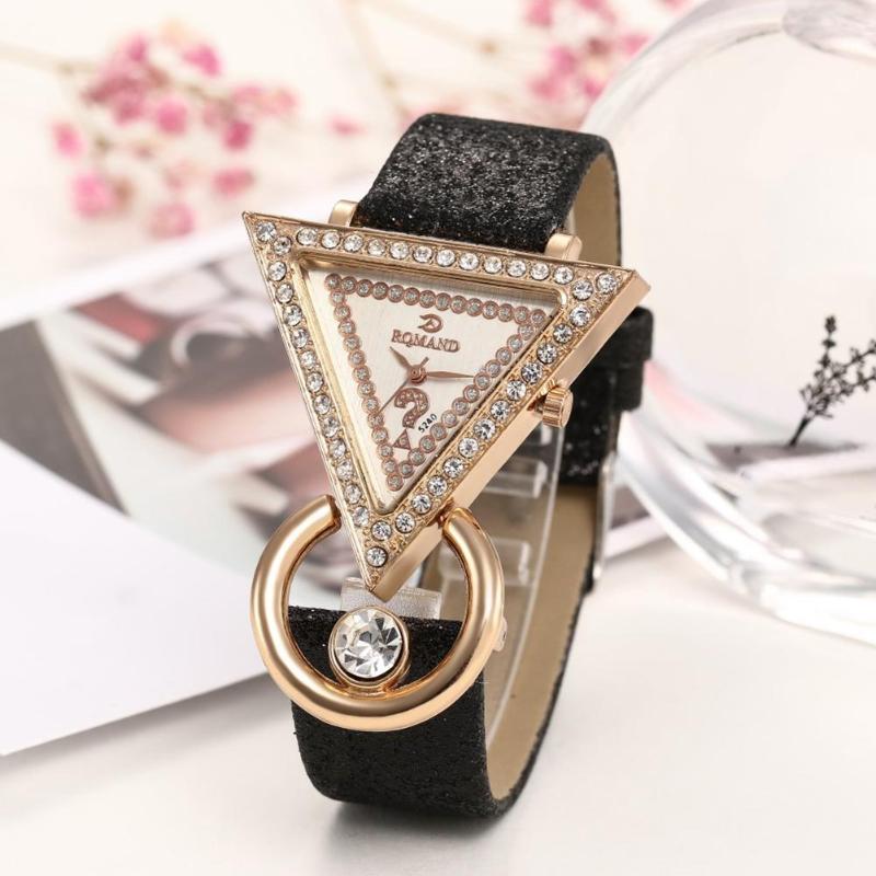 Women's Watches Rhinestone Tria-ngle Dial Shim-mer Faux Leather Band Women Quartz Wrist Watch Wristwatches, Green
Women's Watches Rhinestone Tria-ngle Dial Shim-mer Faux Leather Band Women Quartz Wrist Watch Wristwatches, Green