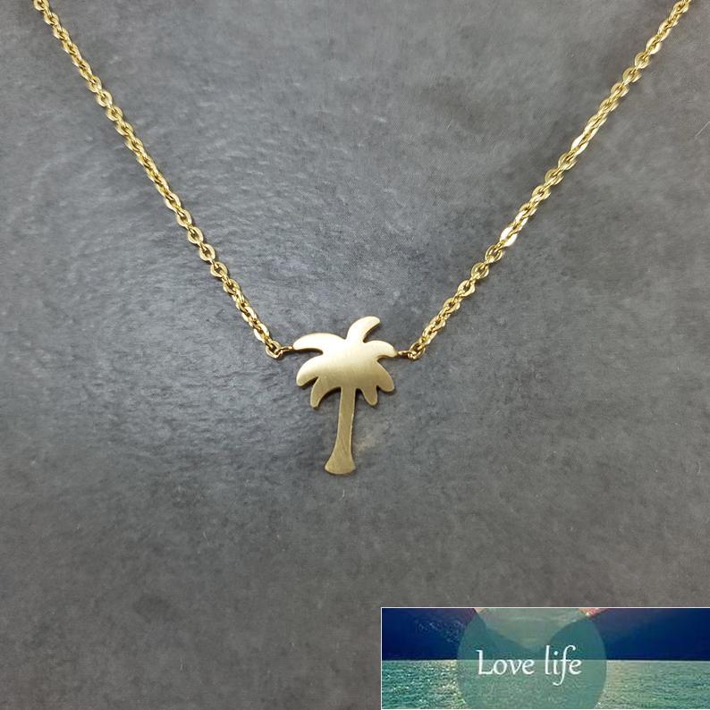 Minimalism Palm Tree Necklaces Women's Dainty Jewelry Stainless Steel Tropical Leaves Arecaceae Hawaii Plant Friendship Necklace