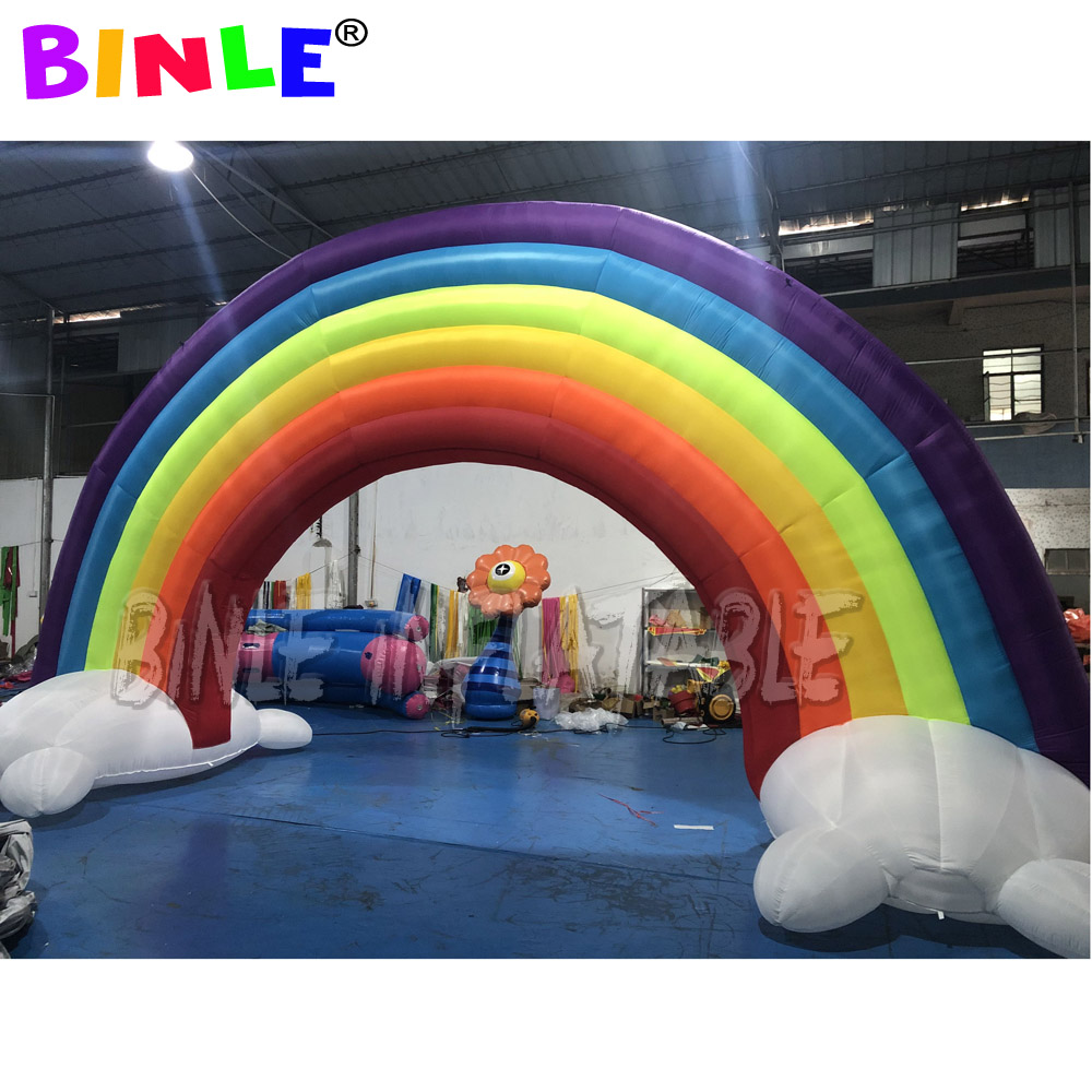 Colorful Advertising Archway Inflatable Rainbow Arch With Blower for Wedding Party Event decoration