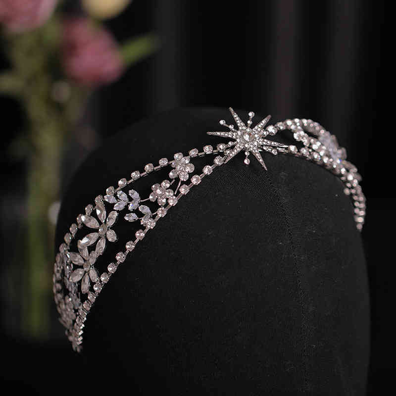 Wedding Hair Jewelry Accessories Zircon Crystal Band Head Buckle Bride Photo Glittering Diamond Crown Headdress