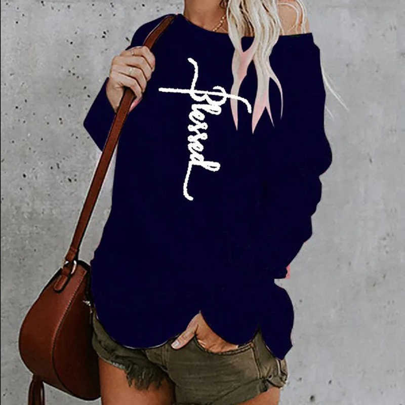 New Women White T-shirt Casual Long Sleeve Letter Printed Aesthetic Plus-size Tops Ladies Harajuku Cotton Pullover Tees 0versize X0628