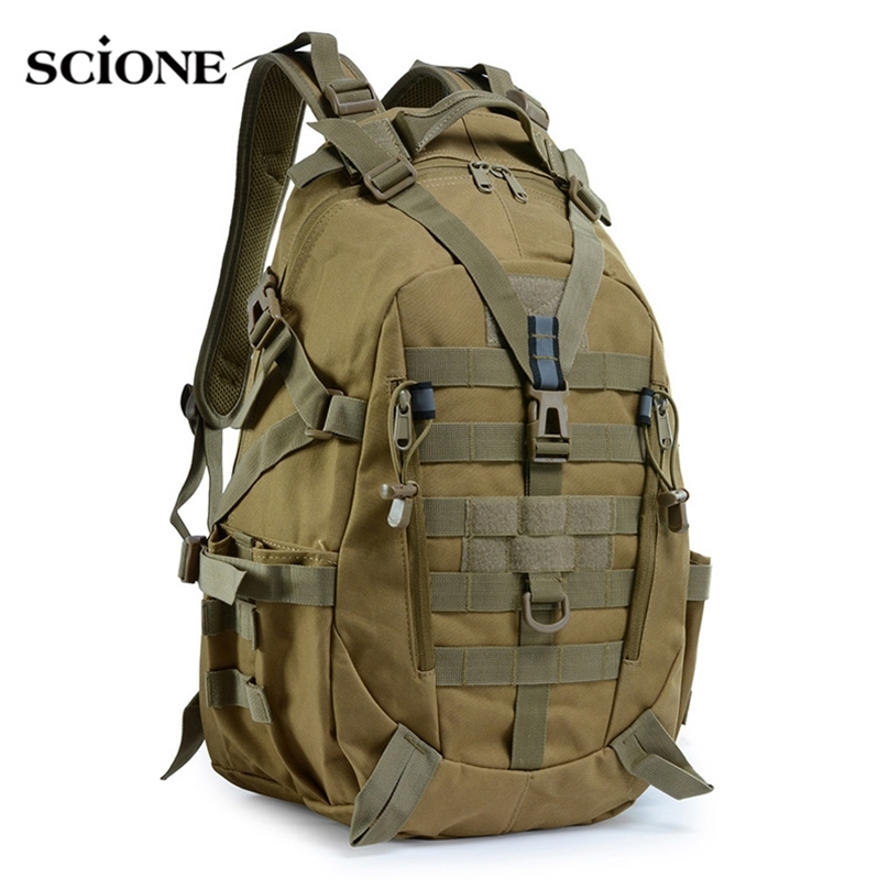 

40L 15L Camping Backpack Military Bag Men Travel Bags Tactical Army Molle Climbing Rucksack Hiking Outdoor Sac De Sport XA714WA 211025, Gun wasit bag