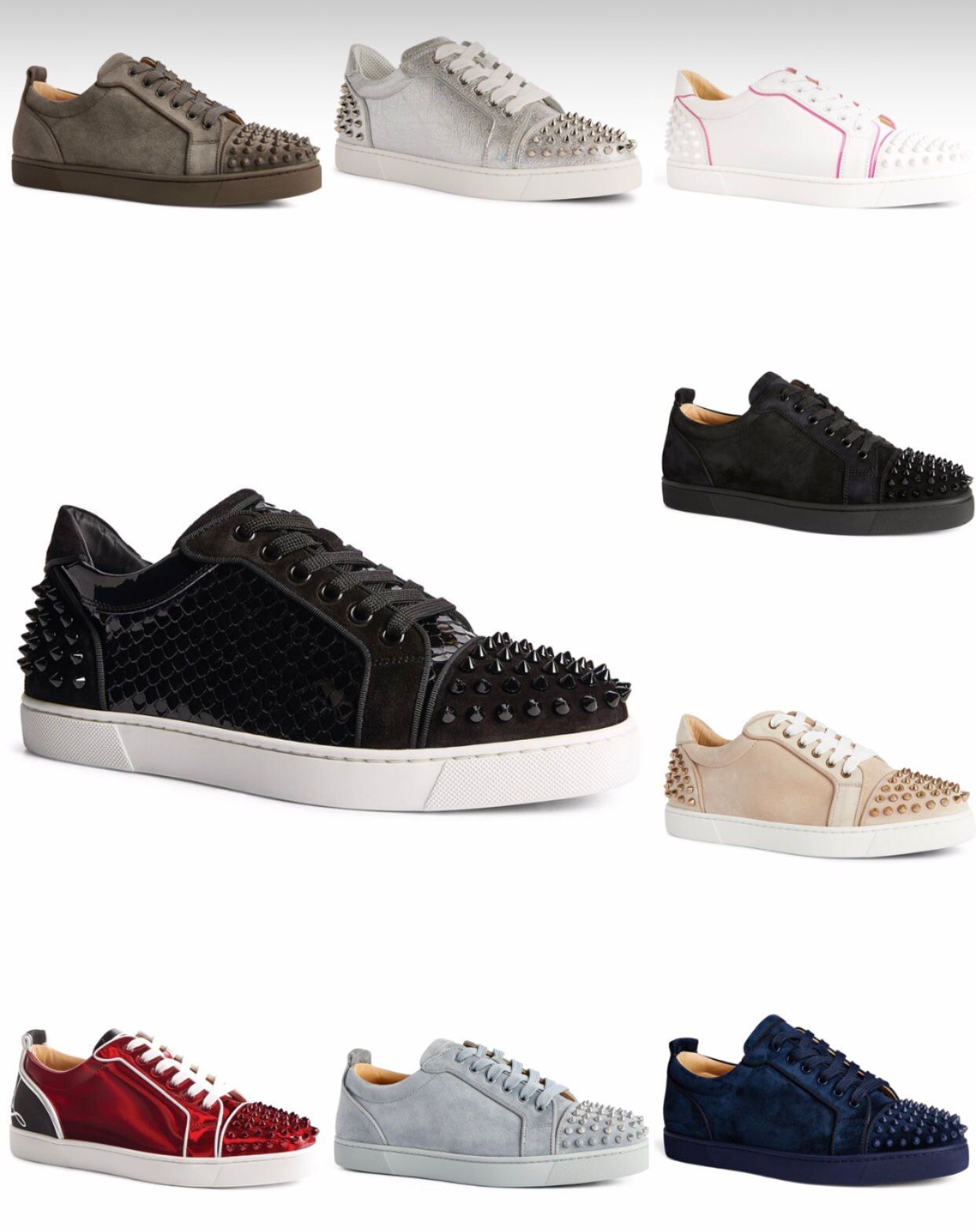 Famous Italy Brand Junior Spikes Orlato Sneakers Shoes Men Low Top Red Bottom Designer Casual Bridal Wedding Discount Skateboard Walking, Red;white
Famous Italy Brand Junior Spikes Orlato Sneakers Shoes Men Low Top Red Bottom Designer Casual Bridal Wedding Discount Skateboard Walking, Red;white