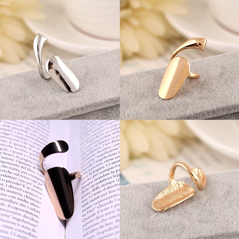 Fashion False Nails Alloy Metal Finger Rings Women Ring Jewelry Cool Fingertip Finger Nail Ring Charm Party Ornament