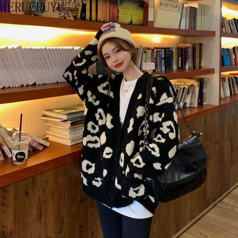 WERUERUYU Women Autumn Winter Leopard Cardigan Sweater coat Female Long Sleeve plus size Outer Knitted tops 210608, Photo color
WERUERUYU Women Autumn Winter Leopard Cardigan Sweater coat Female Long Sleeve plus size Outer Knitted tops 210608, Photo color