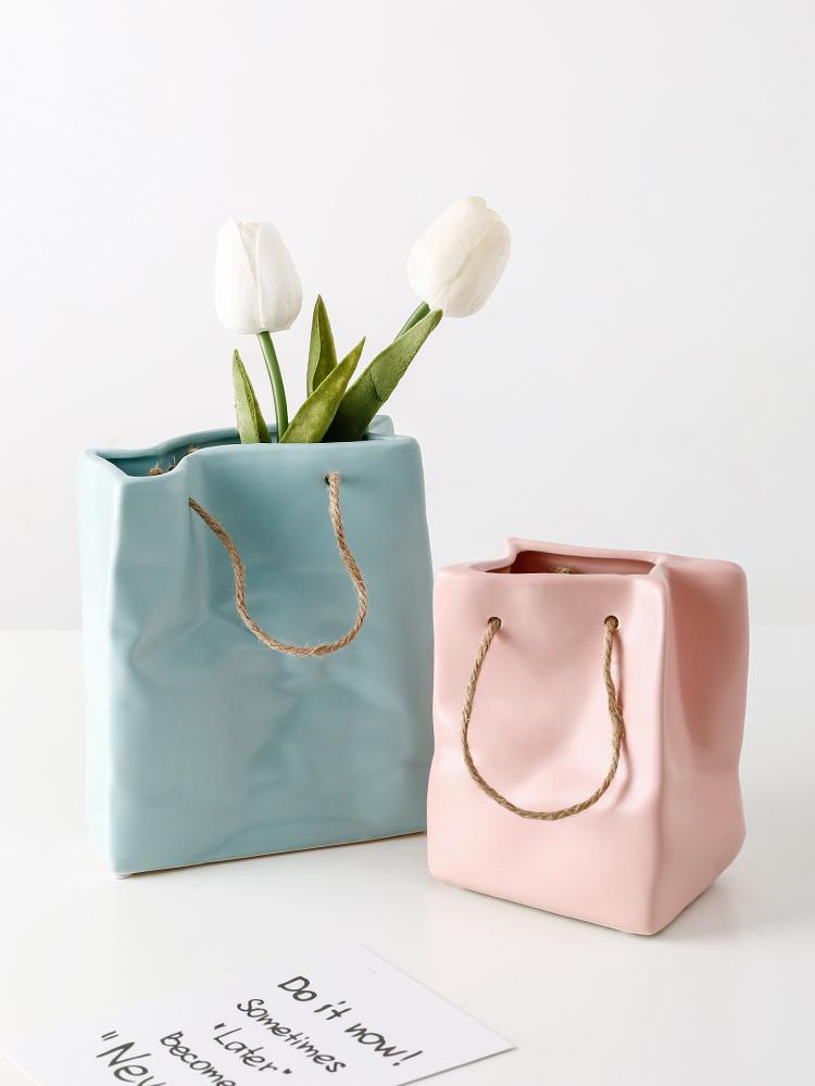 Nordic Light Luxury Creative Ceramic Vase Home Decoration Living Room Flower Decor Indoor Dining Table Small Ornament Vases