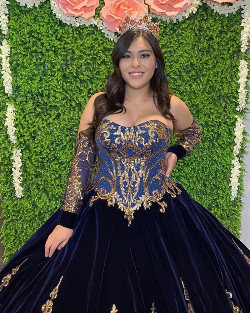 Burgundy lace-up corset Quinceanera Dresses with Removeable Long Sleeves Velvet Applique Sweet 16 Dress Undefined vestidos de 15 años