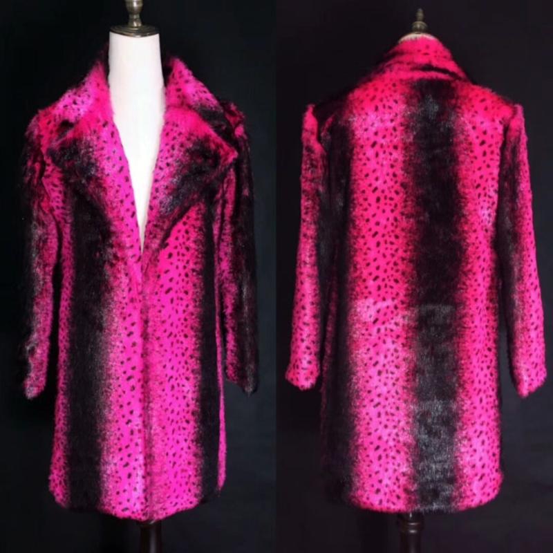 Men's Trench Coats 2021 Winter Men Leopard Faux Fur Overcoat Rose Long Coat Male Singer Star Vocal Concert Costume Party Celebration Outfits
Men's Trench Coats 2021 Winter Men Leopard Faux Fur Overcoat Rose Long Coat Male Singer Star Vocal Concert Costume Party Celebration Outfits