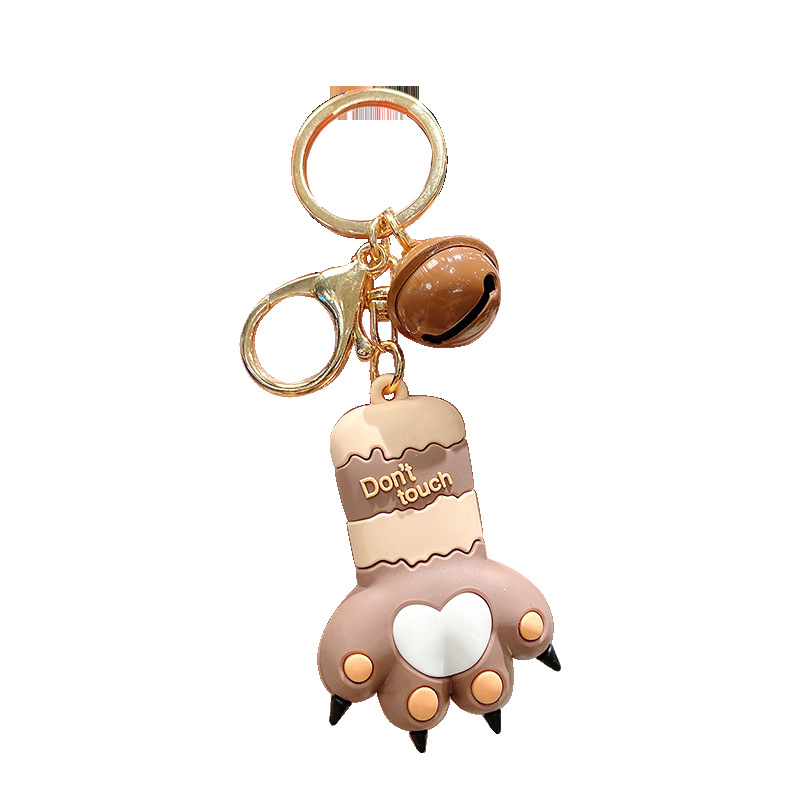 Cat Claw Heart Keychains Key Rings Chains Holder Silicone PVC Animal Paw Design Pendant Bag Charms Promotion Cartoon Cute Car Jewelry Gifts Keyrings A
