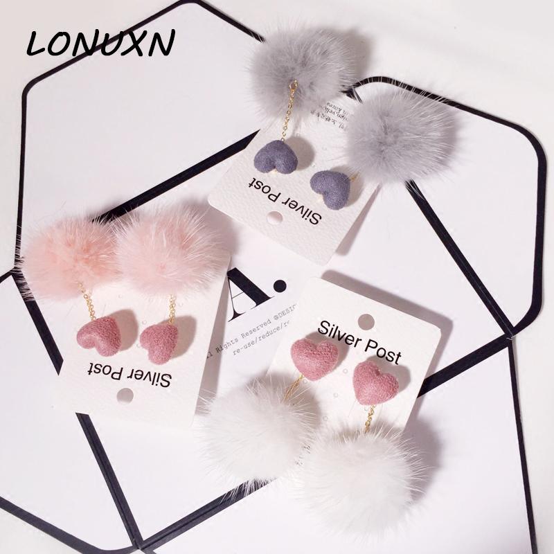 Dangle & Chandelier High Quality Heart Shape Cartoon 18K Gilded Long Earrings For Women Tassel Fashion Jewelry Fur Ball Cute Girls Gift, Silver
Dangle & Chandelier High Quality Heart Shape Cartoon 18K Gilded Long Earrings For Women Tassel Fashion Jewelry Fur Ball Cute Girls Gift, Silver