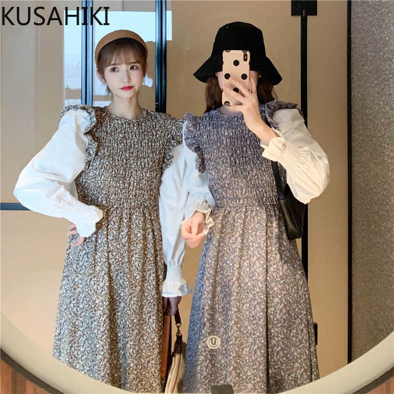 KUSAHIKI Patchwork Fake Two Pieces Dresses Women Spring Floral Dress Ruffle Long Sleeve High Waist A-line Vestidos 6F163 210602, Brown
KUSAHIKI Patchwork Fake Two Pieces Dresses Women Spring Floral Dress Ruffle Long Sleeve High Waist A-line Vestidos 6F163 210602, Brown
