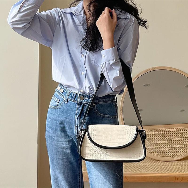 Evening Bags Retro Crocodile Pattern Baguette PU Leather Shoulder For Women Solid Color Handbag Female Travel Purse Messenger Bag, Black
Evening Bags Retro Crocodile Pattern Baguette PU Leather Shoulder For Women Solid Color Handbag Female Travel Purse Messenger Bag, Black