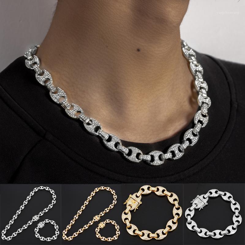 Chains 1kit Bling Multicolor Coffee Bean Iced Out CZ Pig Nose Rhinestone Charm Link Chain Necklaces & Bracelet For Men Jewelry A Set
Chains 1kit Bling Multicolor Coffee Bean Iced Out CZ Pig Nose Rhinestone Charm Link Chain Necklaces & Bracelet For Men Jewelry A Set