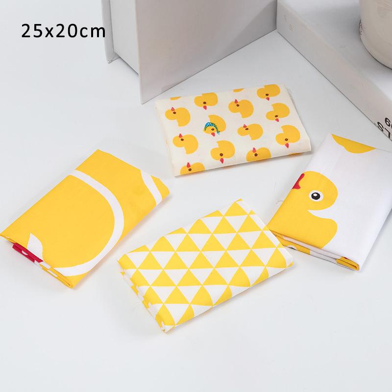 4Pieces/Set Cartoon Pattern 25*20CM Cotton Nice Gift for Household Multicolor Multi Purpose DIY Sewing Craft Patchwork Cloth