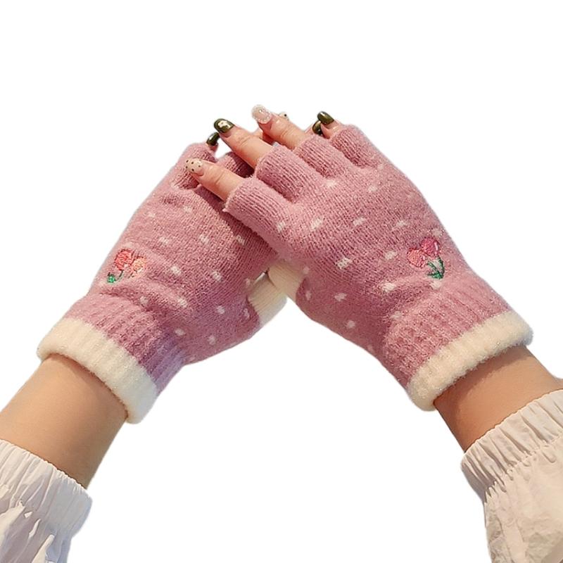 Five Fingers Gloves Warm Fingerless For Women Girls Cherry Pattern Arm Warmers Typing Half Finger Mittens Computer Work
Five Fingers Gloves Warm Fingerless For Women Girls Cherry Pattern Arm Warmers Typing Half Finger Mittens Computer Work