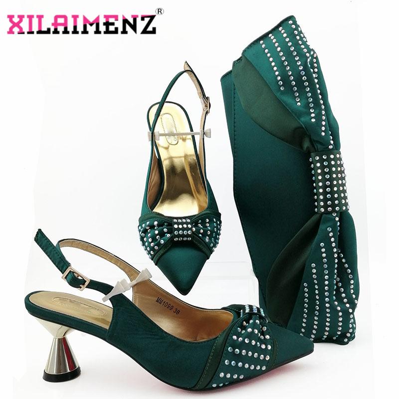Dress Shoes Arrivals Dark Green Color Italian Matching And Bag Set With Shinning Crystal Comfortable Heels For Wedding Sty, Black
Dress Shoes Arrivals Dark Green Color Italian Matching And Bag Set With Shinning Crystal Comfortable Heels For Wedding Sty, Black
