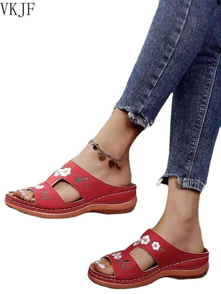 Sandals Woman Slippers Flower Platform Colorful Ethnic Flat Shoes Comfortable Casual Fashion Female 2021 Summer, Black
Sandals Woman Slippers Flower Platform Colorful Ethnic Flat Shoes Comfortable Casual Fashion Female 2021 Summer, Black