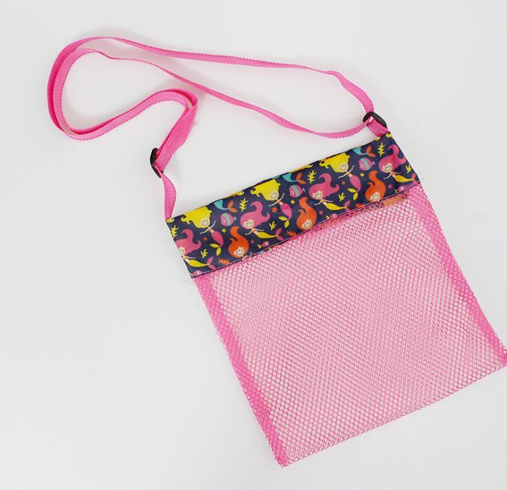 23x23cm Amazing Beach Mesh Bag Portable Kid's Oblique Backpack Children's Fun Pouch Toys Sea Shell Storage Supplies Seafront Comf