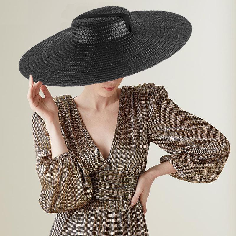 Wide Brim Hats Large Flat Top Sun Straw Hat Fashionable Summer With Long Ribbon For Women Holiday Vintage Beach Visor Cap Retro, As pic
Wide Brim Hats Large Flat Top Sun Straw Hat Fashionable Summer With Long Ribbon For Women Holiday Vintage Beach Visor Cap Retro, As pic