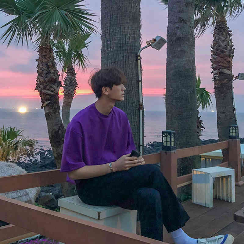 IEFB / men's wear summer short sleeve T-shirt new Korean fashion casual Tee loose all-match streetwear tops for male 9Y2258 210329