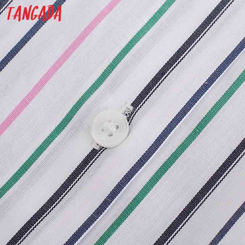 Women Color Stipred Shirts Long Sleeve Turn Down Collar Elegant Office Ladies Work Wear Blouses JE21 210416