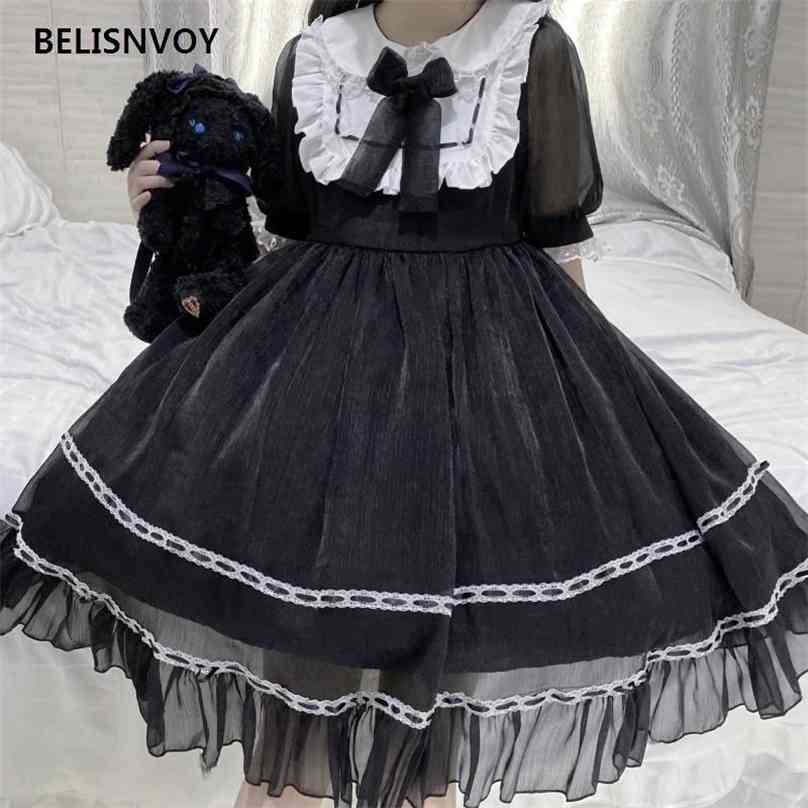 Lolita Style Summer Tea Party Girl Dress Bow Waist Hugging Sweet Princess Cute Kawaii Ruffles Cosplay Costume 210520, Black
Lolita Style Summer Tea Party Girl Dress Bow Waist Hugging Sweet Princess Cute Kawaii Ruffles Cosplay Costume 210520, Black