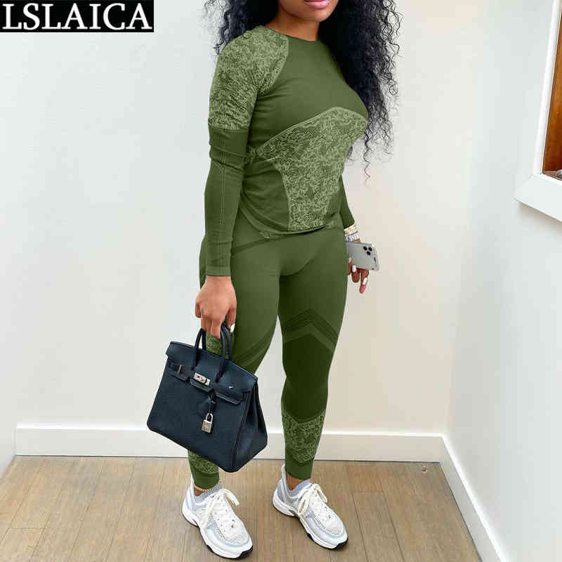 Tracksuit Women O Neck Printing Two Piece Set Straight Sleeve Casual Streetwear Fashion Elastic Waist Dresy Damskie 210520
