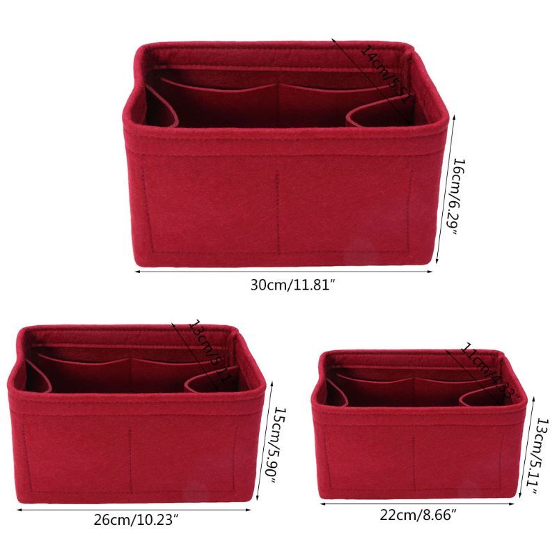 Felt Insert Bag Makeup Handbag Organizer Travel Inner Purse Portable Cosmetic Bags Storage Tote Q1fa