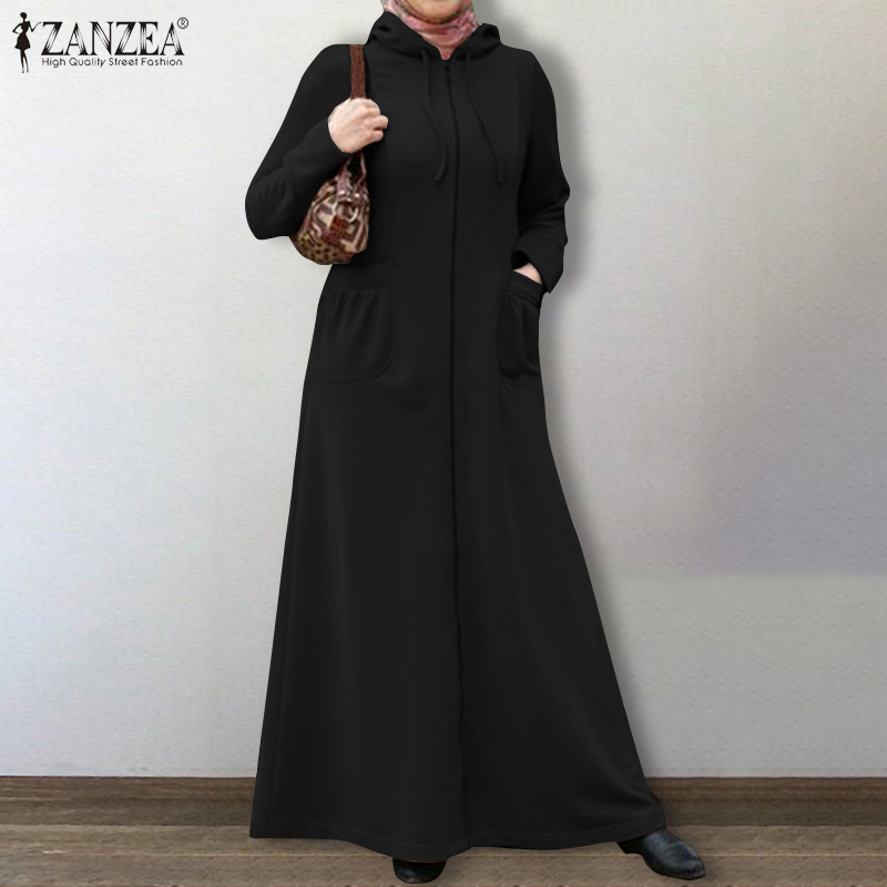 2021stylish sweatshirt dress womens autumn pullovers zanzea casual muslim maxi vestidos female zipper robe oversized hoodies robe, Black;gray
2021stylish sweatshirt dress womens autumn pullovers zanzea casual muslim maxi vestidos female zipper robe oversized hoodies robe, Black;gray