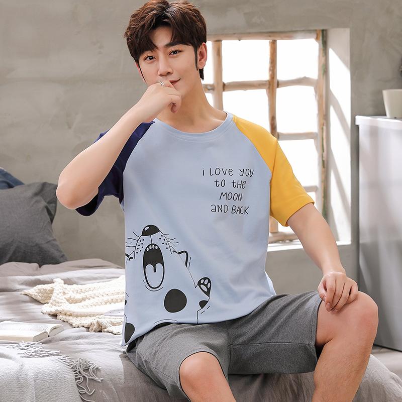 Men's Sleepwear Funny Cartoon Home Wear Pajamas Set Spring Summer Leisure Elastic Waist Men Cotton Short Sleeve Nightwear, 6313
Men's Sleepwear Funny Cartoon Home Wear Pajamas Set Spring Summer Leisure Elastic Waist Men Cotton Short Sleeve Nightwear, 6313