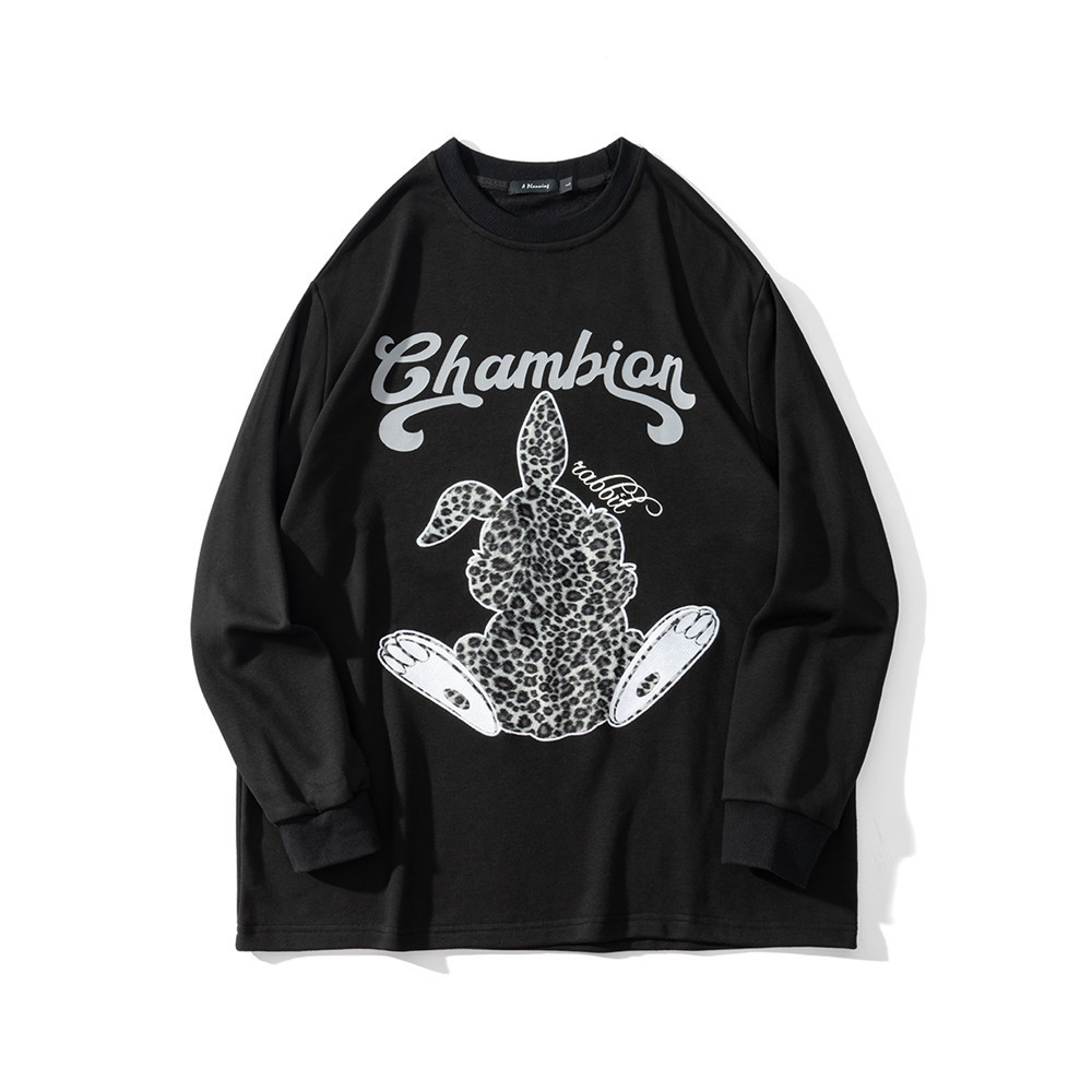 Sweatshirts Cartoon rabbit leopard embroidery sweater mens fashion brand loose round neck long sleeve top Pullover Hoodie, Gray
Sweatshirts Cartoon rabbit leopard embroidery sweater mens fashion brand loose round neck long sleeve top Pullover Hoodie, Gray