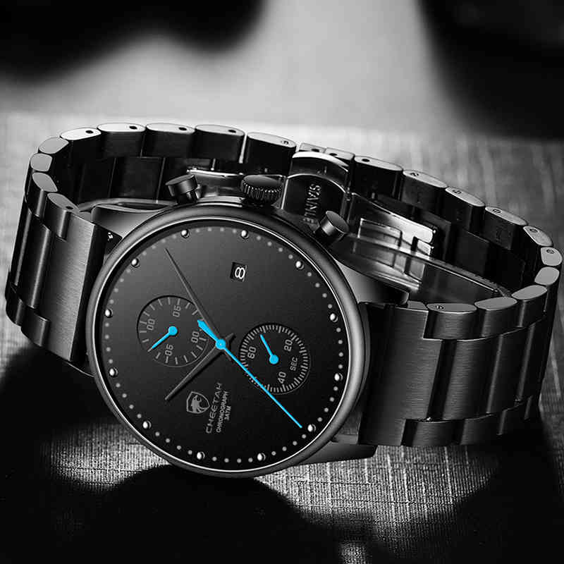 CHEETAH Brand Men Watches Waterproof Quartz Mens Watch Chronograph Sports Male Clock With Stainless Steel Band Relojes Hombre 210517, Mesh black blue
CHEETAH Brand Men Watches Waterproof Quartz Mens Watch Chronograph Sports Male Clock With Stainless Steel Band Relojes Hombre 210517, Mesh black blue