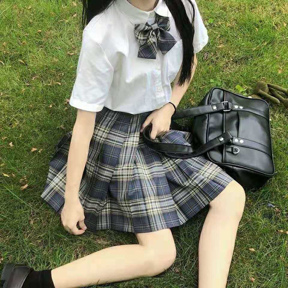 Japanese collection orthodox JK square skirt in student uniform suit gentle one knife sailor pleated 210621