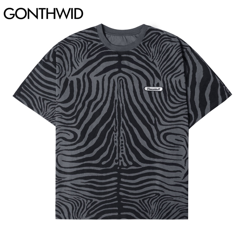 Tshirts Streetwear Hip Hop Summer Zebra Striped Print Short Sleeve Cotton Casual Harajuku T-Shirts Loose Tees Tops Male 210602, White
Tshirts Streetwear Hip Hop Summer Zebra Striped Print Short Sleeve Cotton Casual Harajuku T-Shirts Loose Tees Tops Male 210602, White