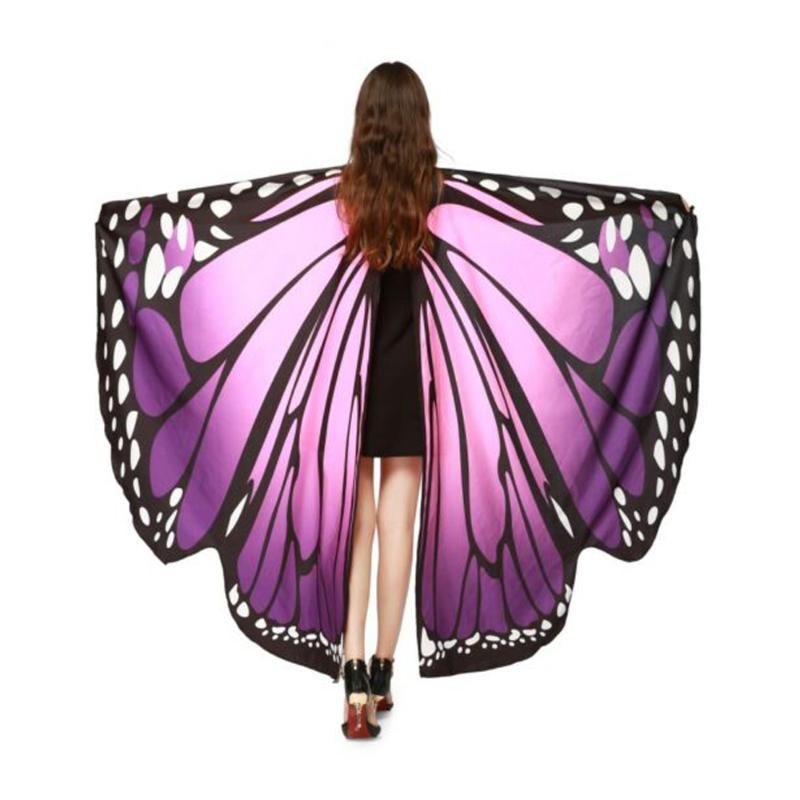 Scarves Novelty 7 Colors Women Scarf Pashmina Butterfly Wing Cape Cloak Peacock Shawl Wrap Tippet Gifts Cute Wings Print